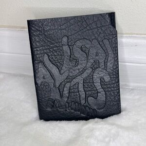 AllSaints Black Leather Passport Holder